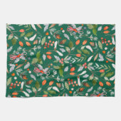 Winter Botanical Berries & Foliage Holiday Theedoek (Horizontaal)