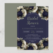 Winter Botanical Blue | winterwit Vrijgezellenfees Kaart (Voorkant / Achterkant)