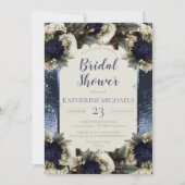 Winter Botanical Blue | winterwit Vrijgezellenfees Kaart (Voorkant)