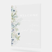 Winter Botanical Border Vrijgezellenfeest Welkom Acryl Bord (Hoek)