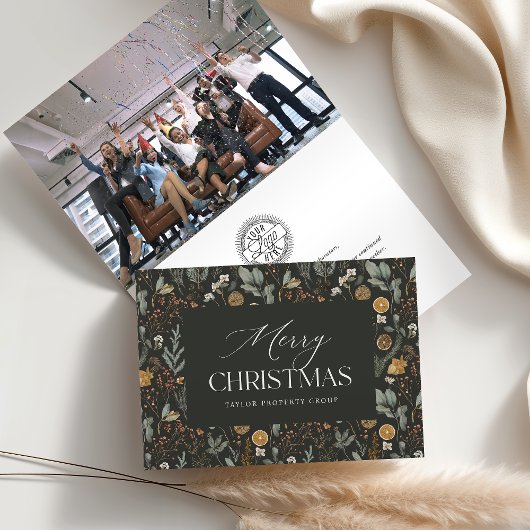 Winter Botanical Business of Corporate Feestdagen Kaart