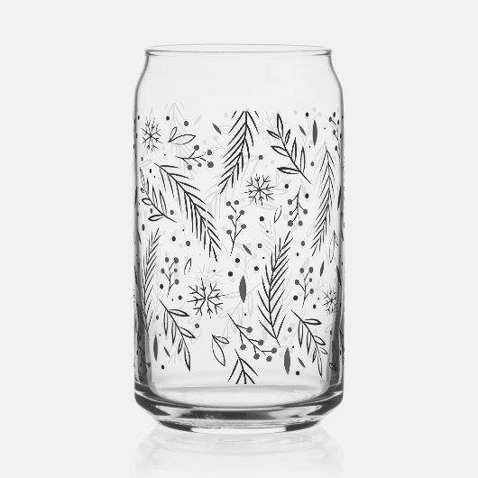 Winter Botanical Can Glass Blikvorm Glas (Achterkant)