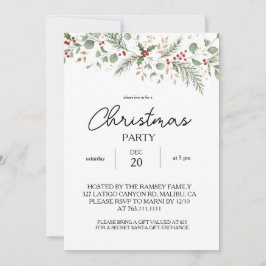 Winter Botanical Christmas Party Kaart