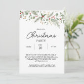 Winter Botanical Christmas Party Kaart (Staand voorkant)