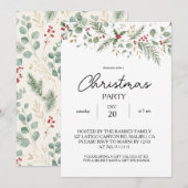 Winter Botanical Christmas Party Kaart (Voorkant / Achterkant)