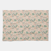 Winter Botanical Christmas Pattern Cream Theedoek (Horizontaal)