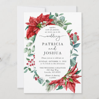 Winter Botanical Christmas Wedding Kaart