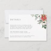 Winter Botanical Floral Wedding Details Card Kaart (Voorkant)