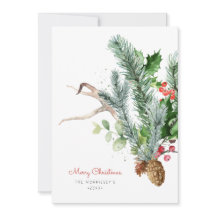 Winter Botanical Greenery Photo Flat