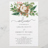 Winter Botanical Greenery Wedding Ceremony Program (Voorkant)