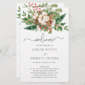 Winter Botanical Greenery Wedding Ceremony Program (Voorkant / Achterkant)