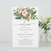 Winter Botanical Greenery Wedding Ceremony Program (Staand voorkant)