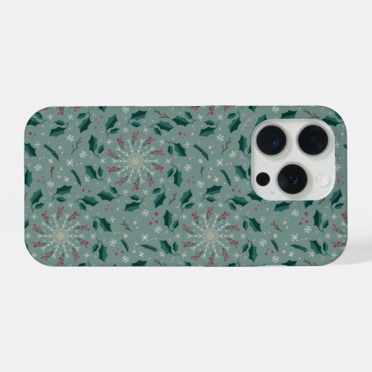Winter Botanical Snowflake IPhone Case iPhone Hoesje (Achterkant horizontaal)