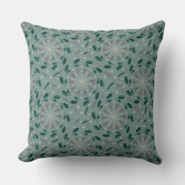 Winter Botanical Snowflake Throw Pillow Kussen