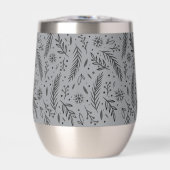 Winter Botanical Stemless Wine Tumbler – Grijs (Voorkant)