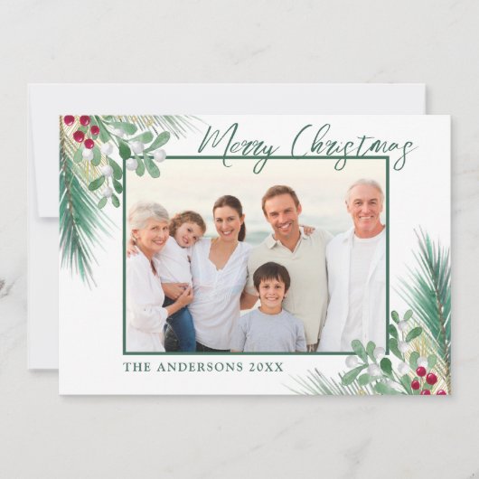 Winter Botanicals 3 Foto's Kerst Feestdagenkaart (Voorkant)