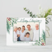 Winter Botanicals 3 Foto's Kerst Feestdagenkaart (Staand voorkant)