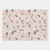 Winter Botanicals Bladeren Patroon Vakantie Inpakpapier Vel (Voorkant 2)