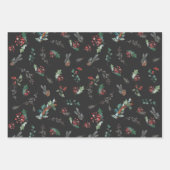 Winter Botanicals Bladeren Patroon Vakantie Inpakpapier Vel (Voorkant)