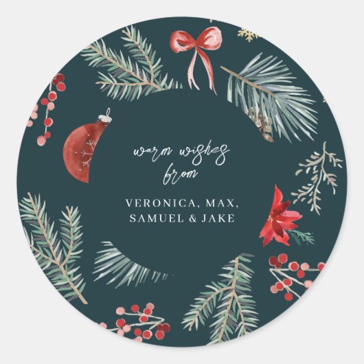 Winter Botanicals | Christmas Gift Sticker (Voorkant)