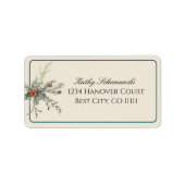Winter Botanicals Christmas Party Foliage Address Etiket (Voorkant)