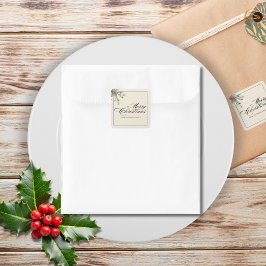 Winter Botanicals Christmas Party Foliage Vierkante Sticker