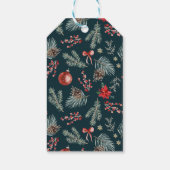 Winter Botanicals Coquette Boog | Kerstmis Cadeaulabel (Achterkant)