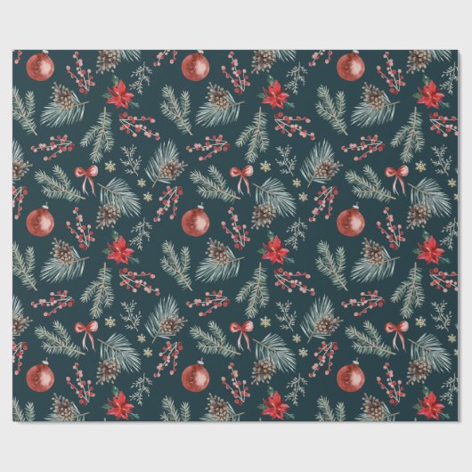 Winter Botanicals Coquette Bow | Christmas Cadeaupapier (Vlak)