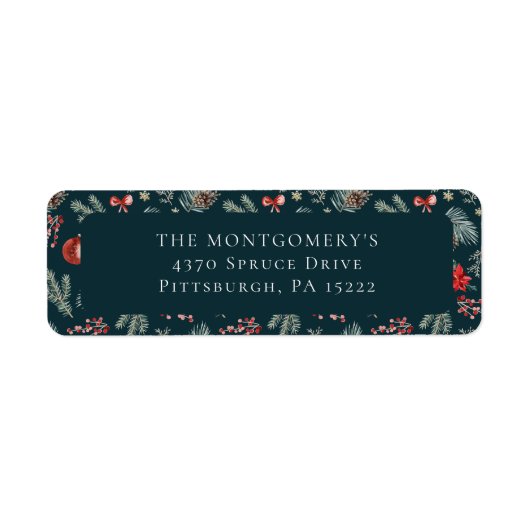 Winter Botanicals Coquette Bow | Christmas Etiket (Voorkant)