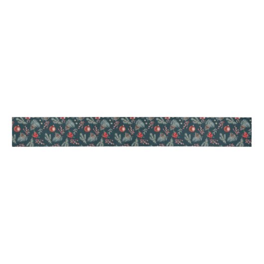 Winter Botanicals Coquette Bow | Christmas Grosgrain Lint (Voorkant)