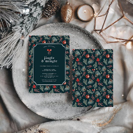 Winter Botanicals Coquette Bow | Christmas Party Kaart