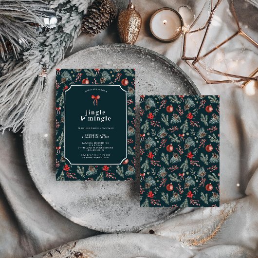 Winter Botanicals Coquette Bow | Christmas Party Kaart