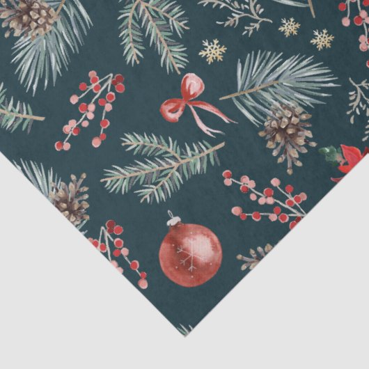 Winter Botanicals Coquette Bow | Christmas Tissuepapier (Detail)