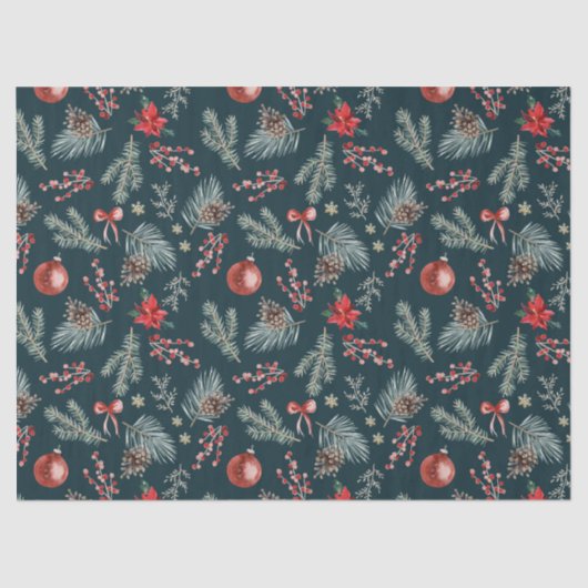 Winter Botanicals Coquette Bow | Christmas Tissuepapier (Voorkant)