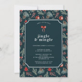 Winter Botanicals Coquette Strik | Kerstfeest Kaart (Voorkant)