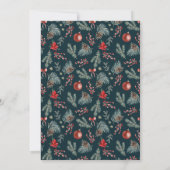 Winter Botanicals Coquette Strik | Kerstfeest Kaart (Achterkant)