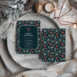 Winter Botanicals Coquette Strik   Kerstfeest Kaart