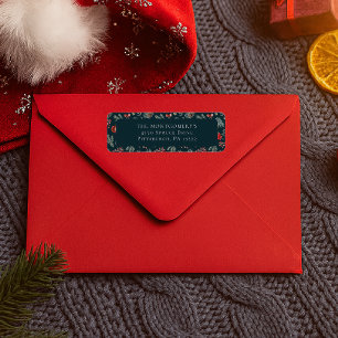 Winter Botanicals Coquette Strik Kerstmis Etiket