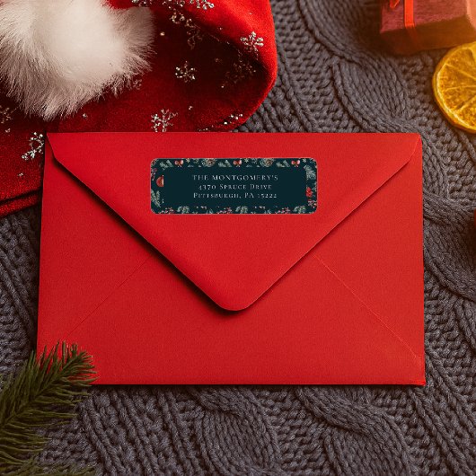 Winter Botanicals Coquette Strik | Kerstmis Etiket