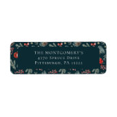 Winter Botanicals Coquette Strik | Kerstmis Etiket (Voorkant)