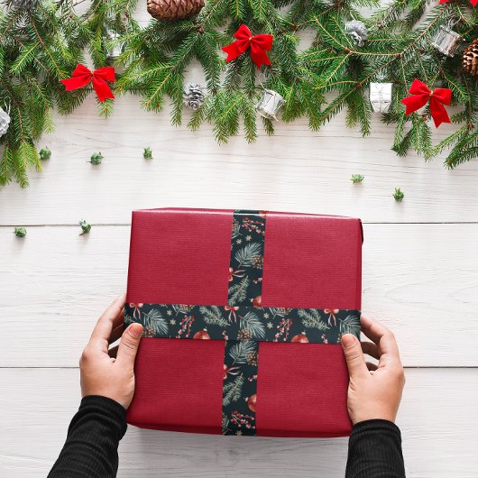 Winter Botanicals Coquette Strik | Kerstmis Grosgrain Lint