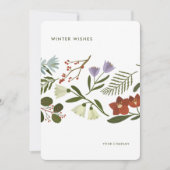 Winter Botanicals Corporate Branded Holiday Feestdagenkaart (Voorkant)