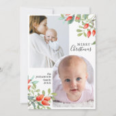 Winter Botanicals Elegant Christmas 2 Foto Feestdagenkaart (Voorkant)