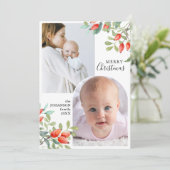 Winter Botanicals Elegant Christmas 2 Foto Feestdagenkaart (Staand voorkant)