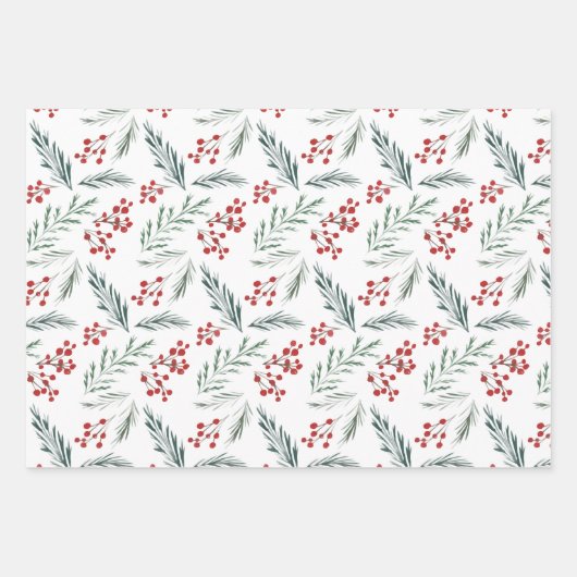 Winter Botanicals Elegant Holiday Inpakpapier Vel (Voorkant 2)