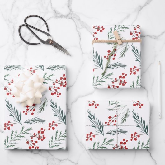 Winter Botanicals Elegant Holiday Inpakpapier Vel (Voorkant)