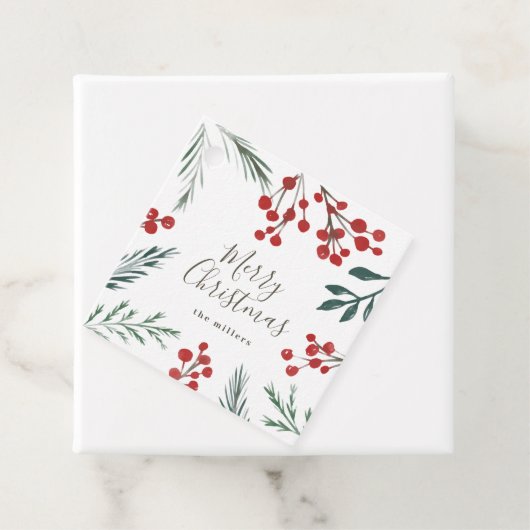 Winter Botanicals Elegant Holiday Kerstmis Bedankjes Labels (In situ)