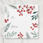 Winter Botanicals Elegant Holiday Kerstmis Bedankjes Labels (Achterkant)