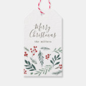 Winter Botanicals Elegant Holiday Kerstmis Cadeaulabel (Voorkant)