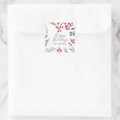 Winter Botanicals Elegant Holiday Kerstmis Vierkante Sticker (Tas)